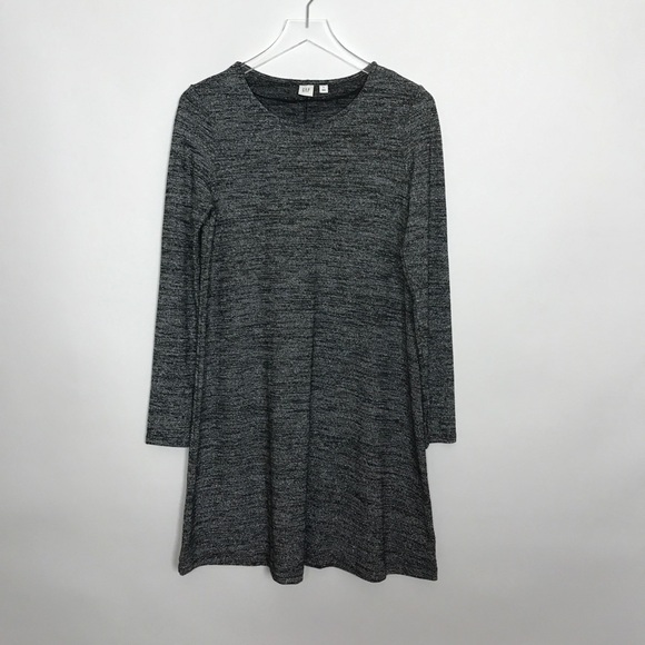 Gap Softspun Long Sleeve Metallic Swing Dress NWT - Picture 2 of 8